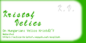 kristof velics business card